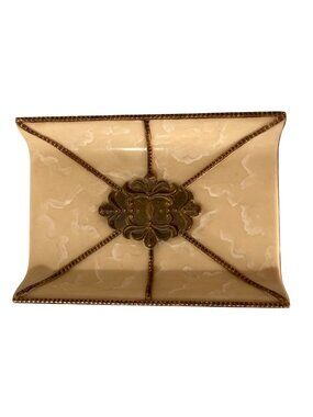 Croscill Romanza Guest Towel Holder Or Vanity Tray Hand-Painted Faux Marble